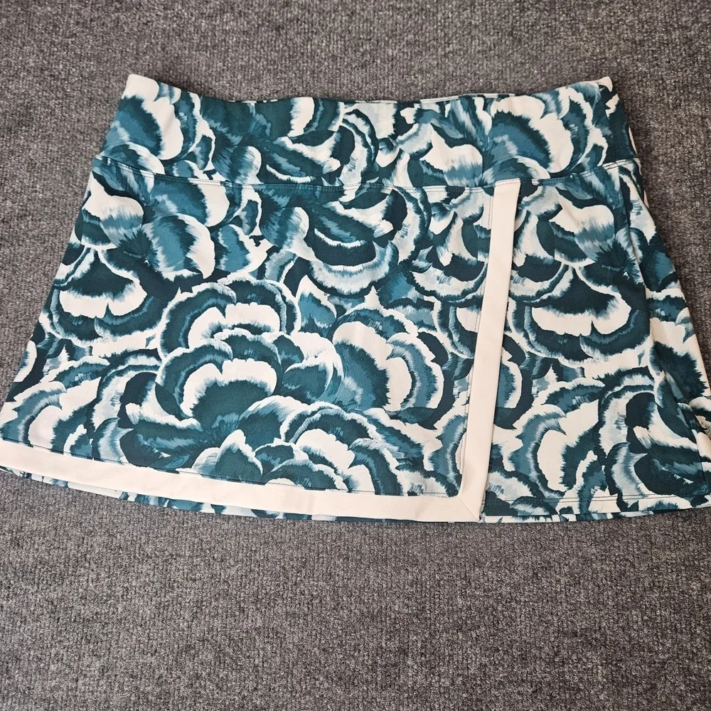 Tommy‎ Bahama Women's Racquet & Paddle Skort Size XL Blue Floral Tennis Golf